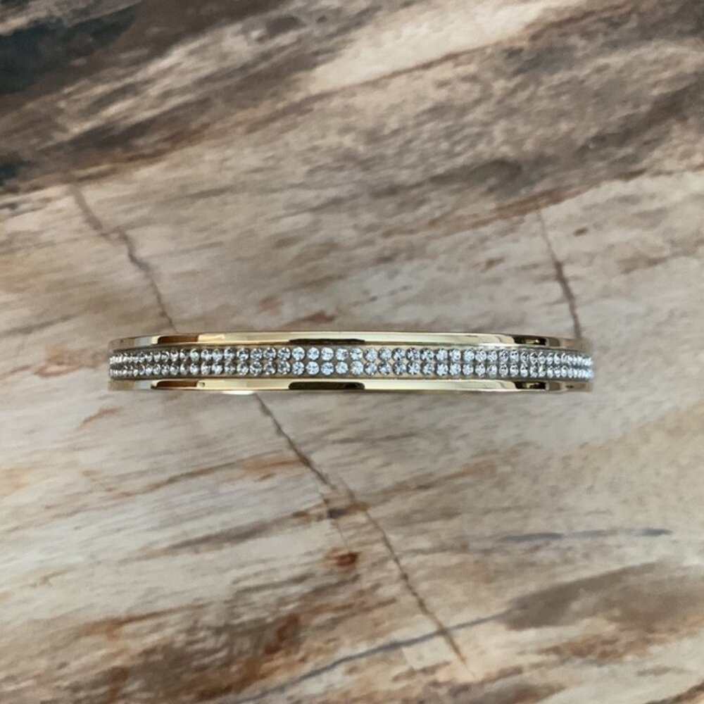 Dyrberg/Kern Lorna Swarovski Crystal large diameter stainless steel bracelet - Picture 3 of 5